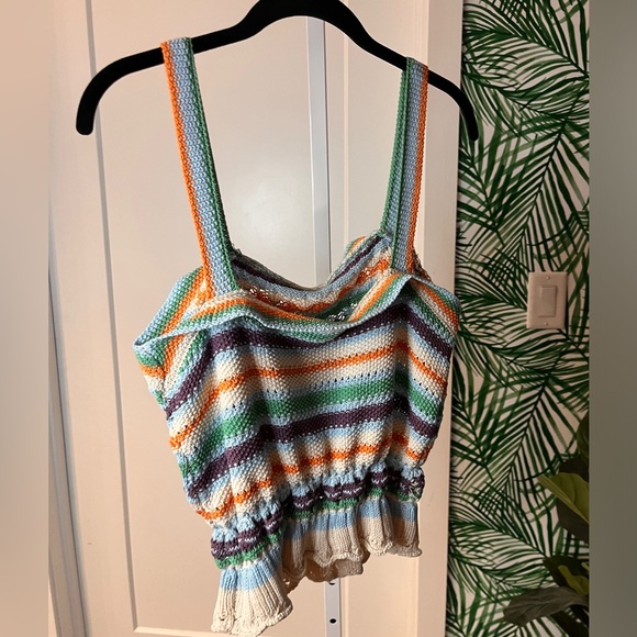 Line & Dot Multicolored Jenn Crochet Tank Size Medium - Picture 6 of 10